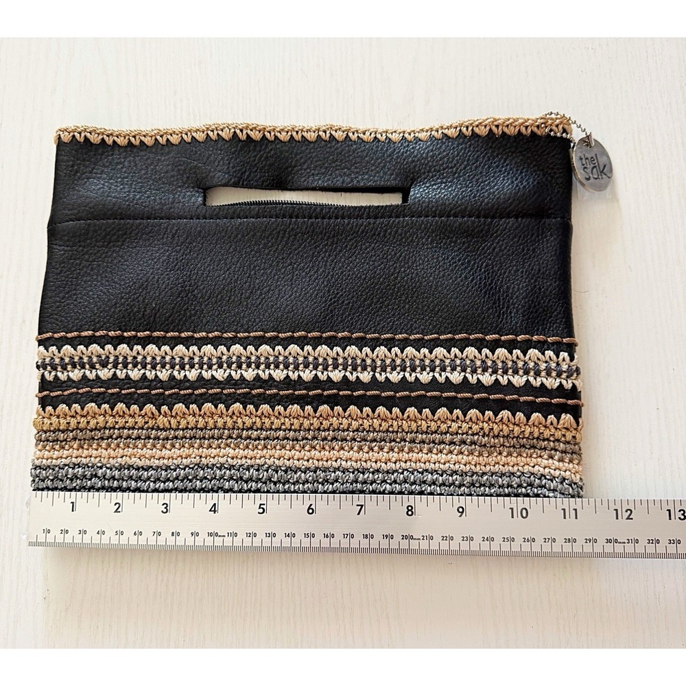 The Sak Small Black Purse With Crochet Design. Great Condition!